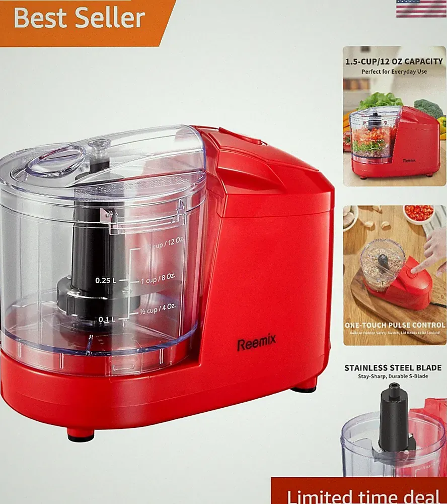 1.5-Cup One-Touch Electric Food Chopper, 100W Mini Food Processor Meat Grinde...