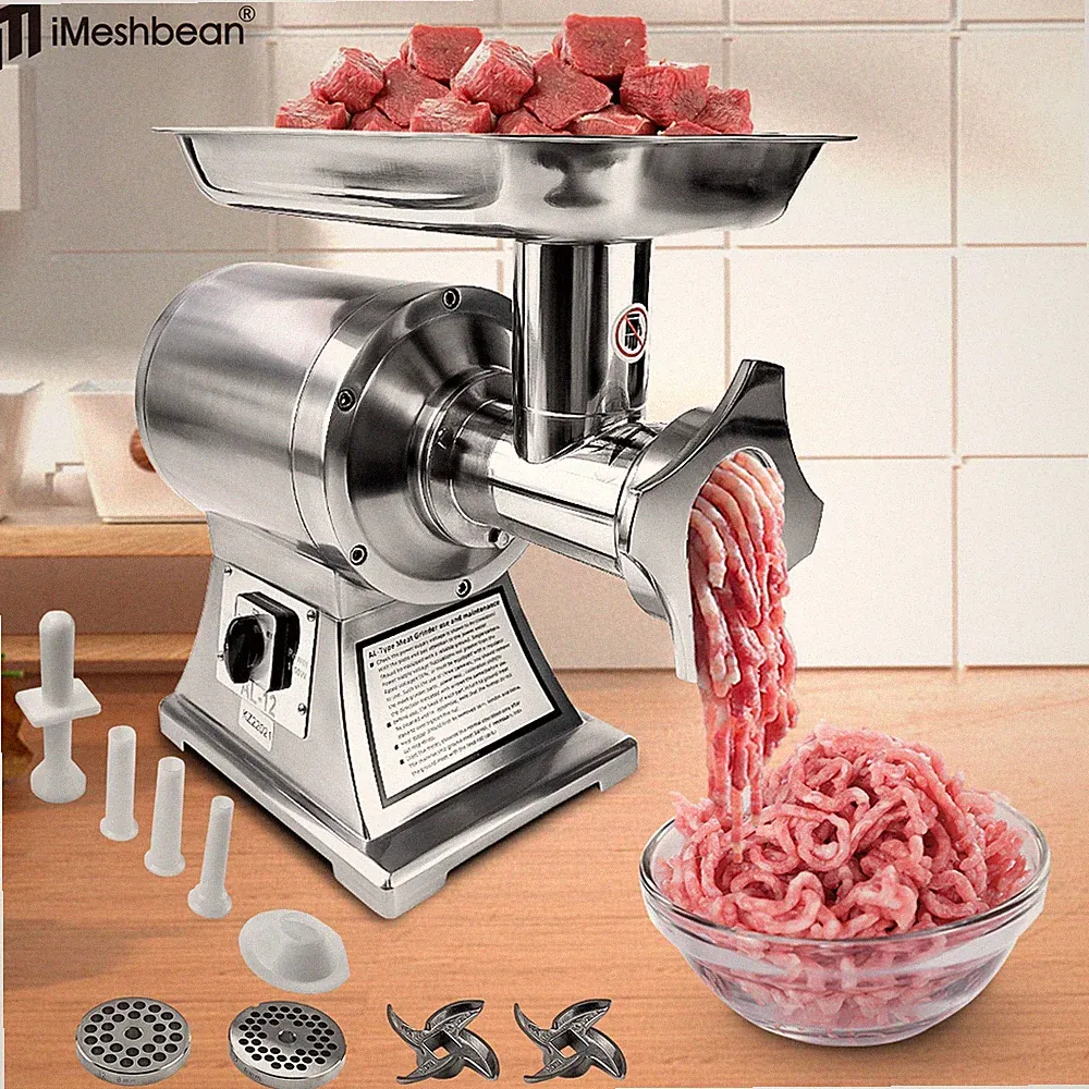 1.5HP 1100W Commercial Electric Meat Grinder Stainless Steel 550lbs/h Heavy Duty