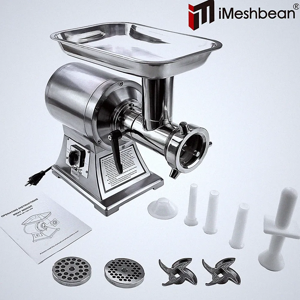 1.5HP Commercial Electric Meat Grinder 1100W Stainless Steel 550lbs/h Heavy Duty