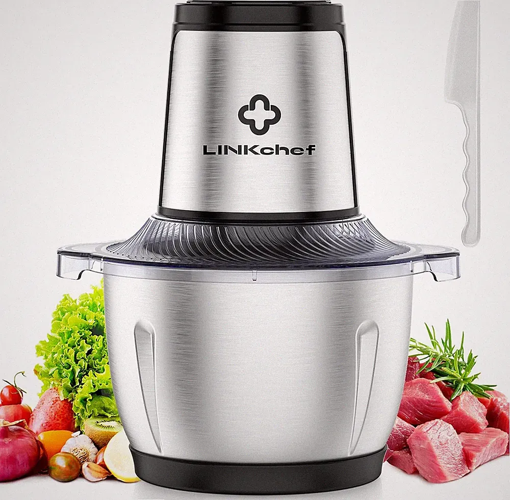 1.5L Food Processor,Mini Food Chopper,250W Electric Meat Grinder-Stainless Blade