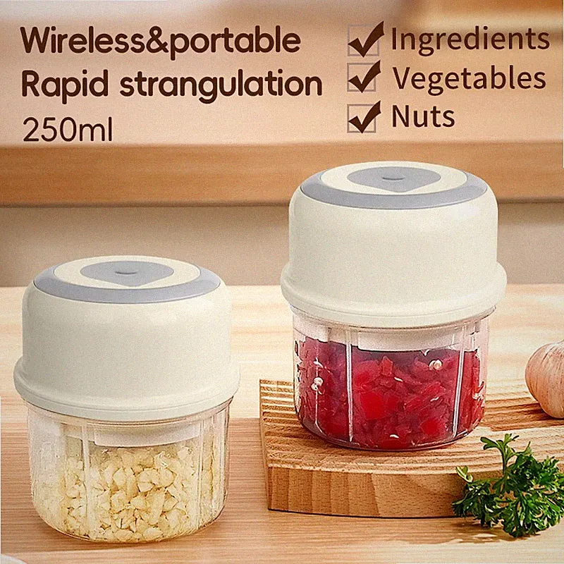 1 Electric Garlic Chopper USB Rechargeable Mini Food Processor Portable grinder