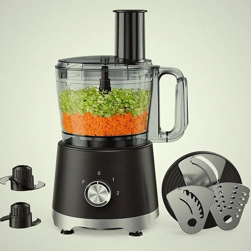 10.5 Cups Food Processor, Versatile Food processors with 5 Blades, 600W Power...