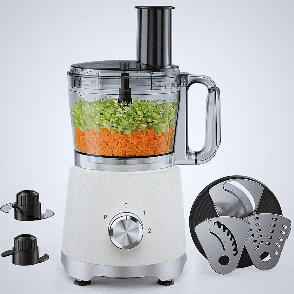10.5 Cups Food Processor, Versatile Food processors with 5 Blades, 600W Power...