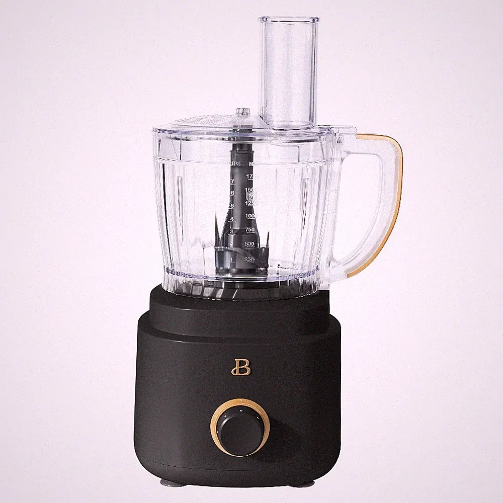 10-Cup Food Processor with Multiple Attachments, Black Finish for Efficient Meal
