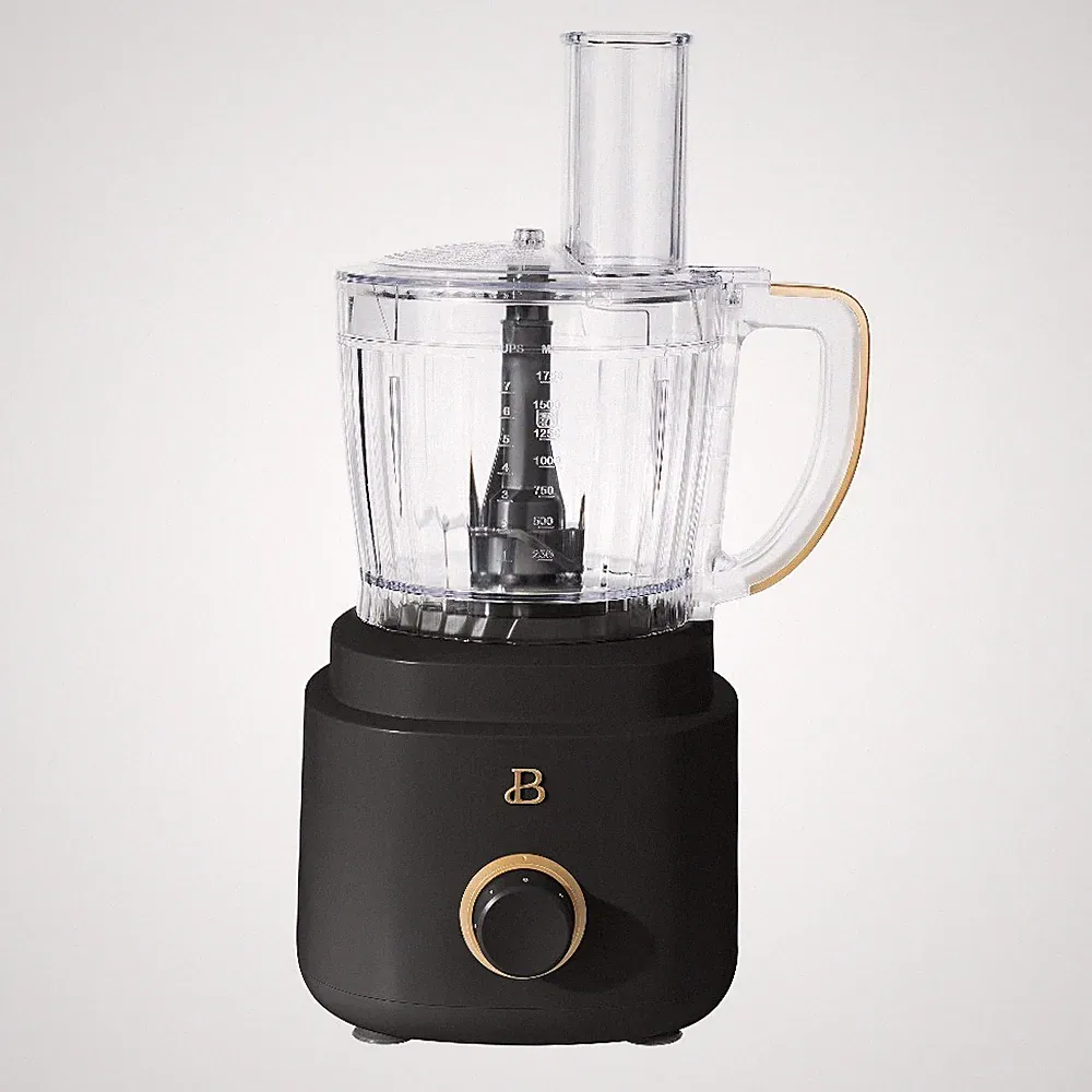 10-Cup Food Processor with Multiple Attachments in Sleek Black Finish