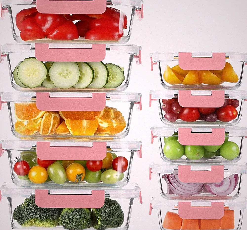 10 Pack Glass Meal Prep Containers, Glass Food Storage Containers with Lids, Air