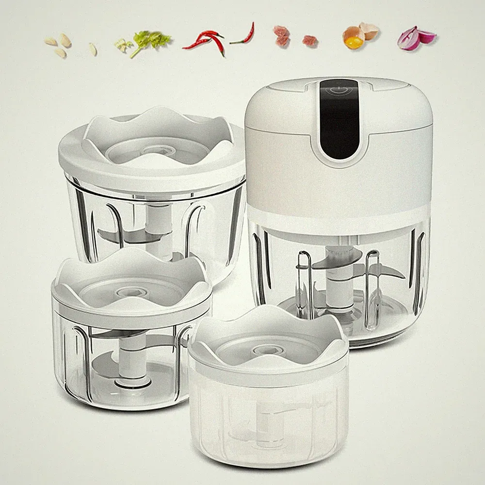(100+250+350ML) White 3 Pcs Cordless Mini Food Chopper,Small Food Processor f...