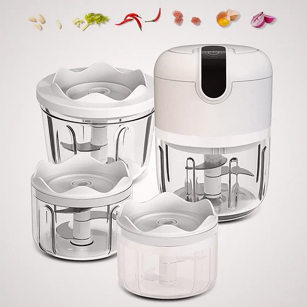 (100+250+350ML) White 3 Pcs Cordless Mini Food Chopper,Small Food Processor f...