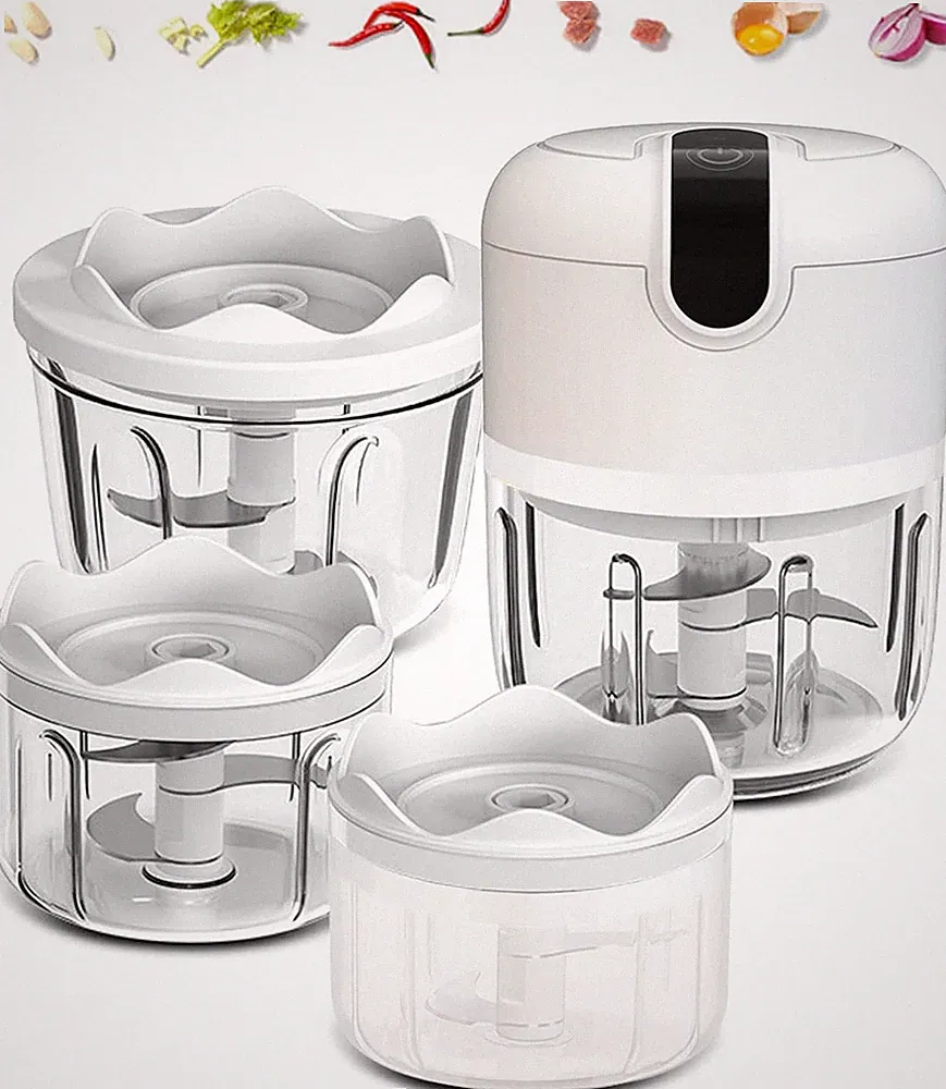 (100+250+350ML) White 3 Pcs Cordless Mini Food Chopper,Small Food Processor for