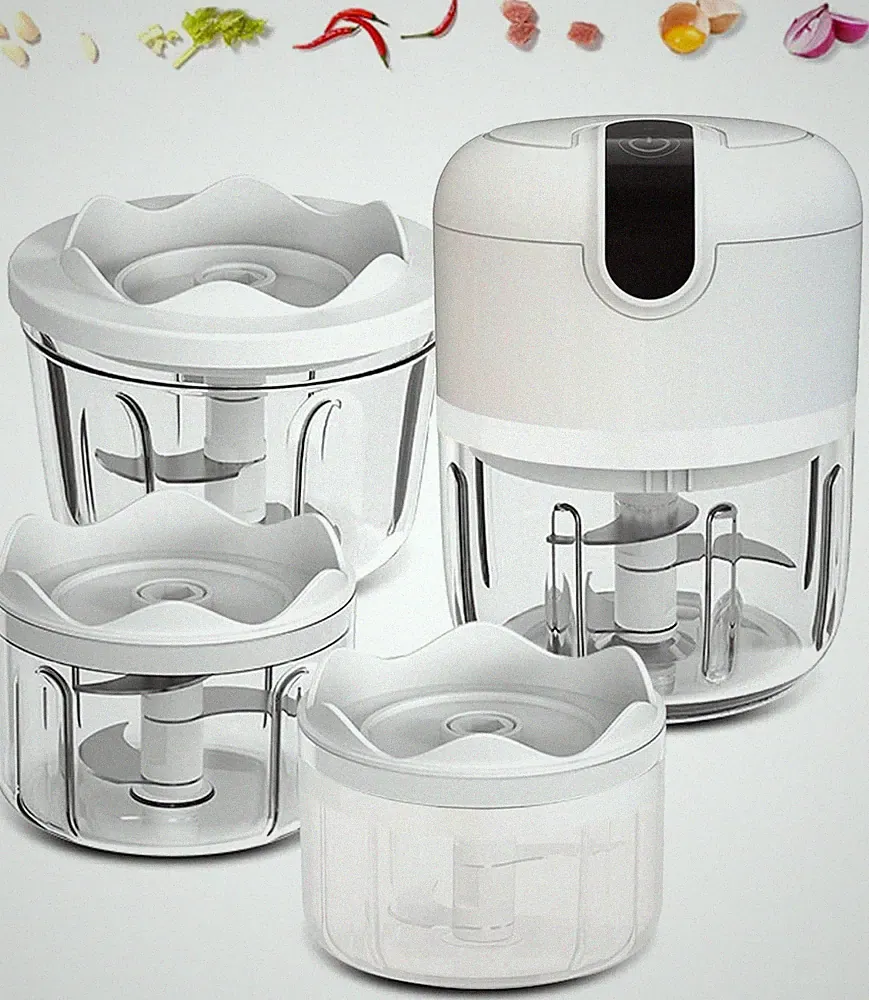 100+250+350ml White 3 Pcs Cordless Mini Food Choppersmall Food Processor For G