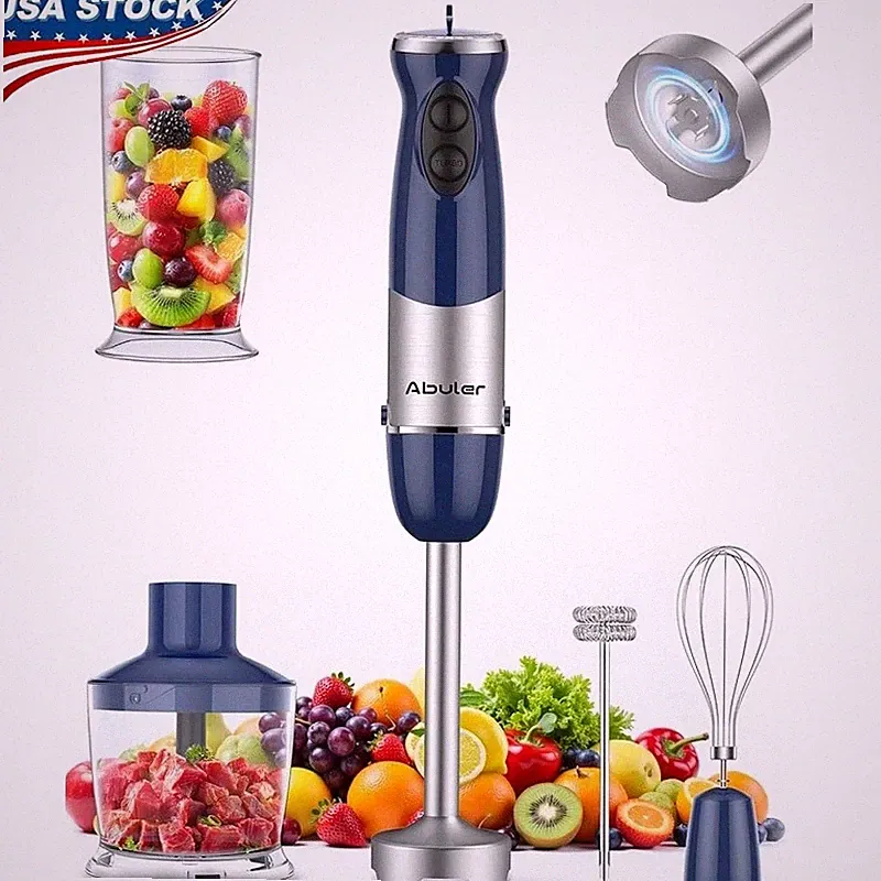 1000W 5 IN 1 Immersion Blender Handheld Kitchen Mixer Turbo Speed Electric Whisk