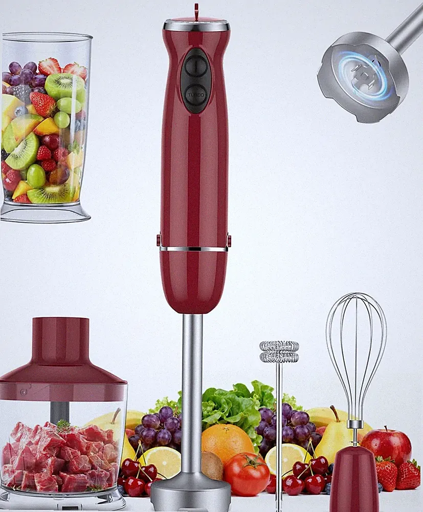 1000W 5-in-1 Immersion Hand Blender 12-Speed with Chopper Whisk and Frother