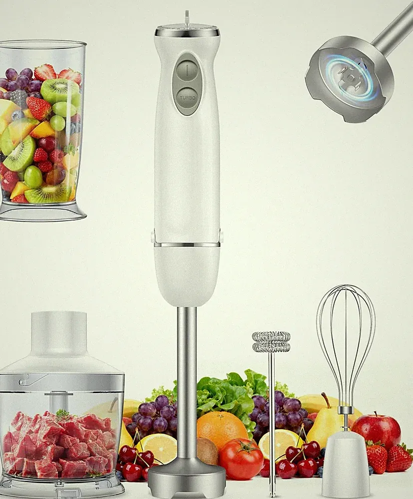 1000W 5-in-1 Immersion Hand Blender 12-Speed with Chopper Whisk and Frother
