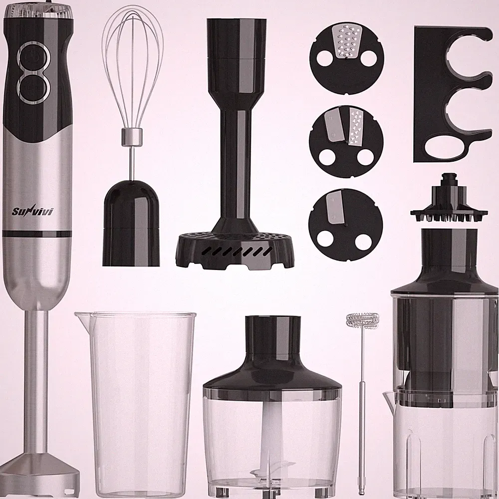 1000W Professional Hand Blender, 12-Speed Heavy Duty Immersion Blender with 1...