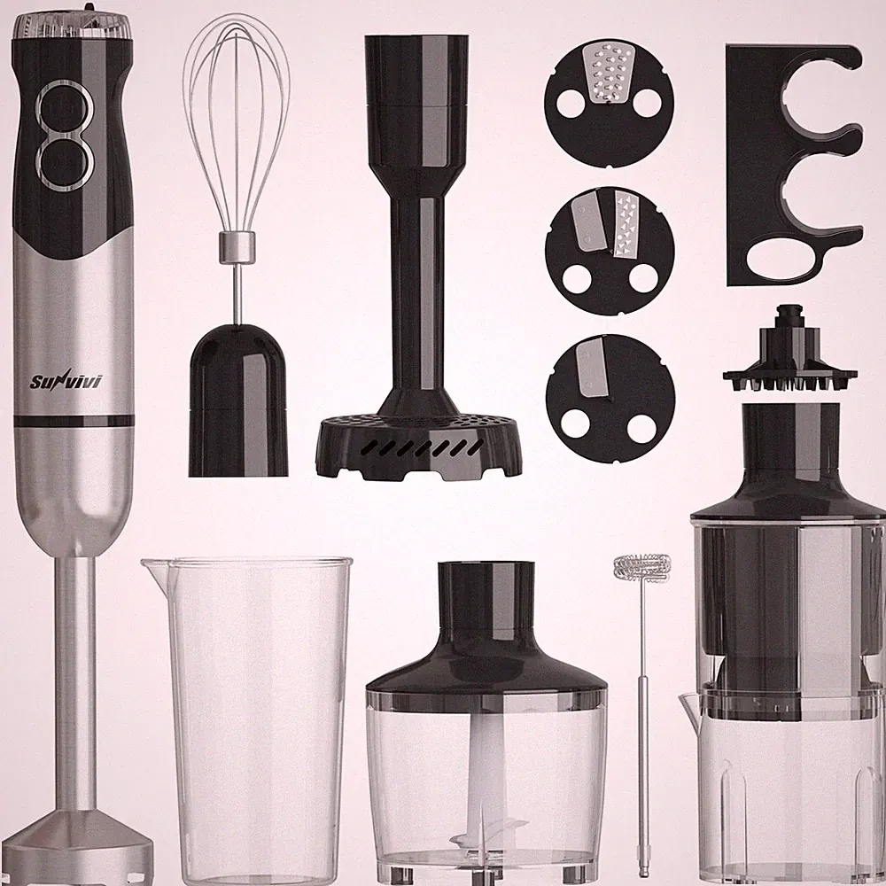 1000W Professional Hand Blender, 12-Speed Heavy Duty Immersion Blender with 1...