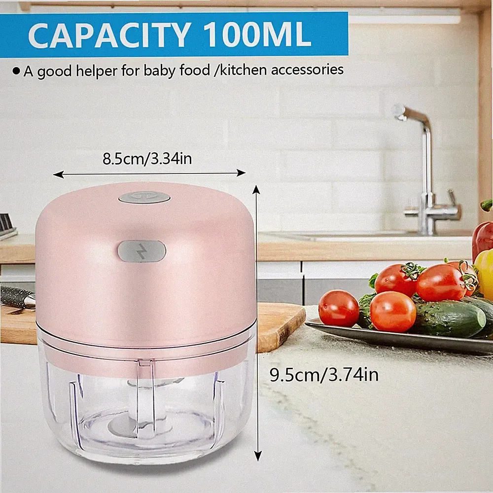 100ML/250ML Electric Garlic Chopper, Portable Food Processor, Rechargeable Veget