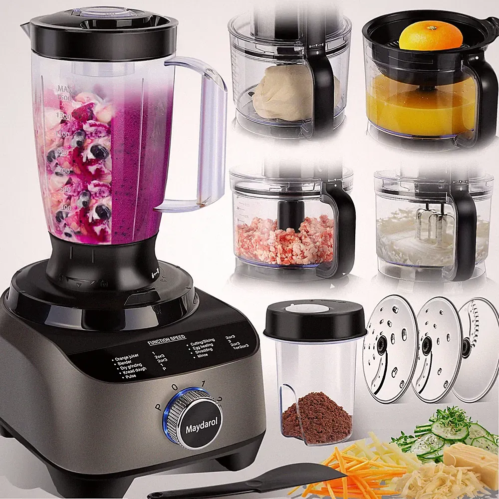 11 in 1 Food Processor Blender Combo,51oz Juice Blender, large Chute 14cup Fo...