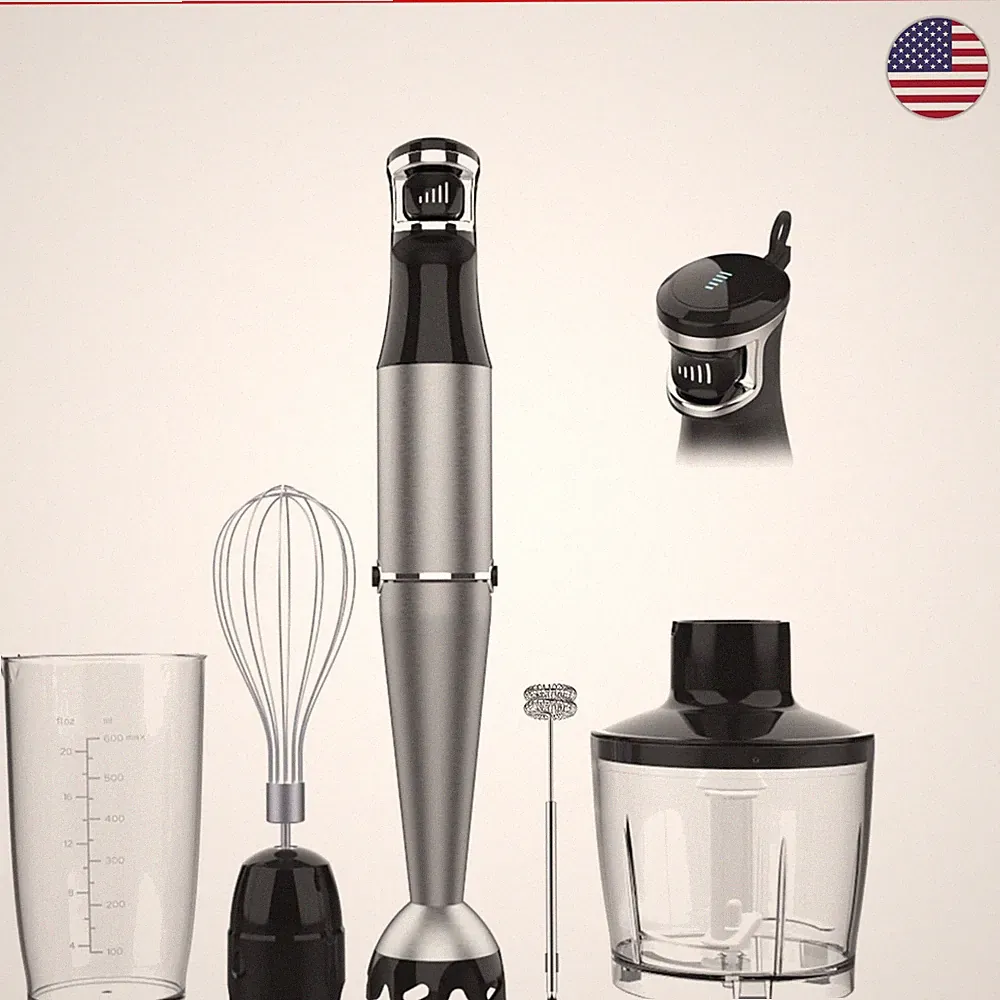 1100W 5-in-1 Immersion Blender Set with Ergonomic Design - Ultimate Kitchen Tool