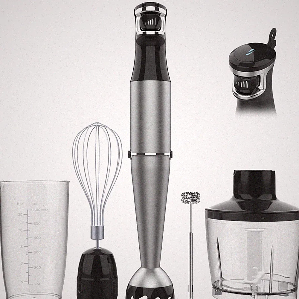 1100W 5-in-1 Immersion Blender Variable Speed with Chopper Whisk Frother
