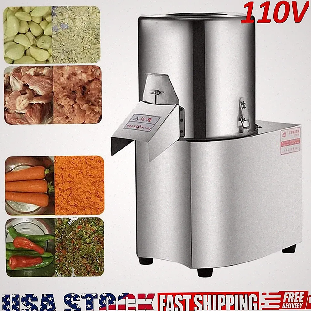 110V Commercial Electric Vegetable Chopper Cutter Stainless Steel Food Processor