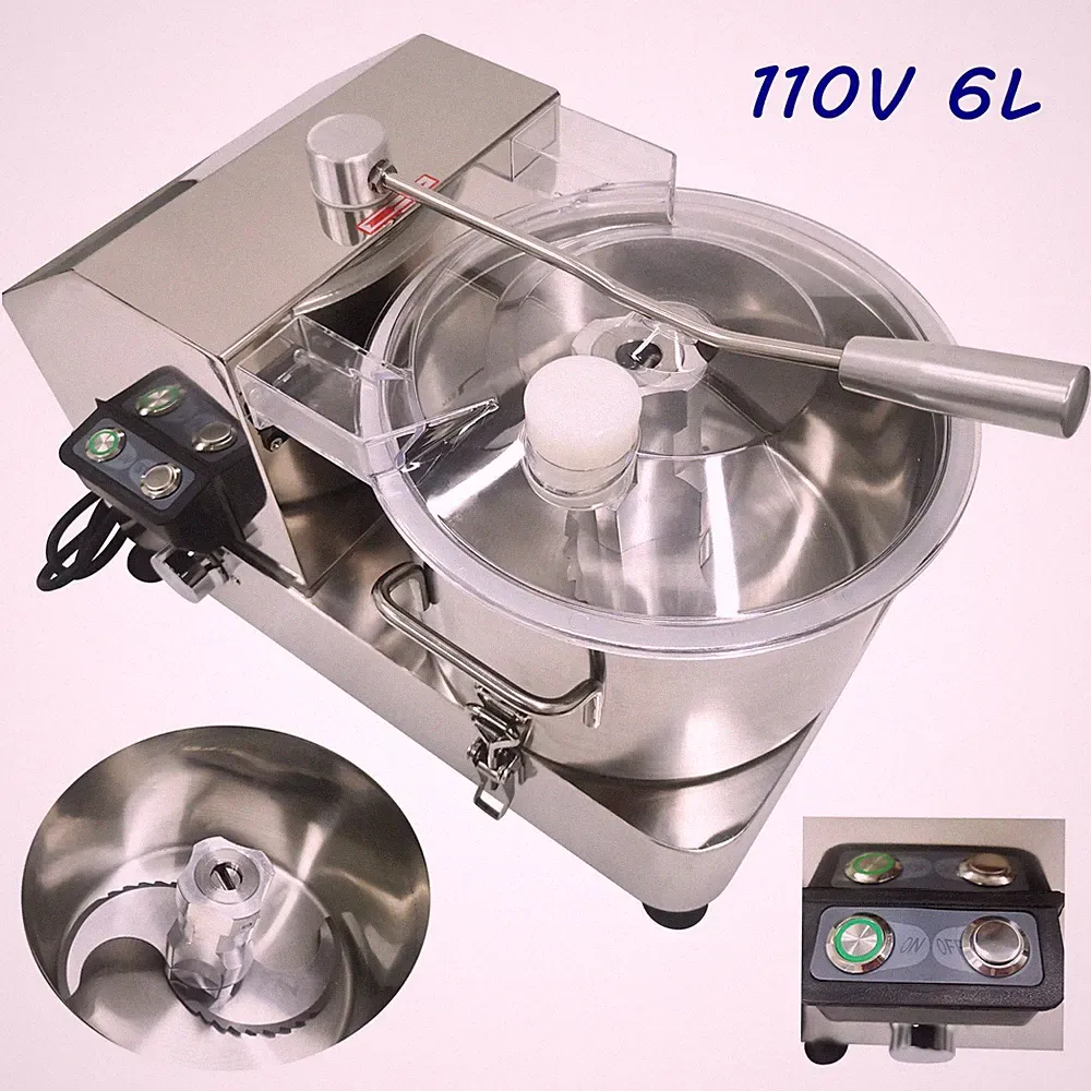 110V Commercial Food Processor for Vegetable Meat Chopping, Grinding and Mixing