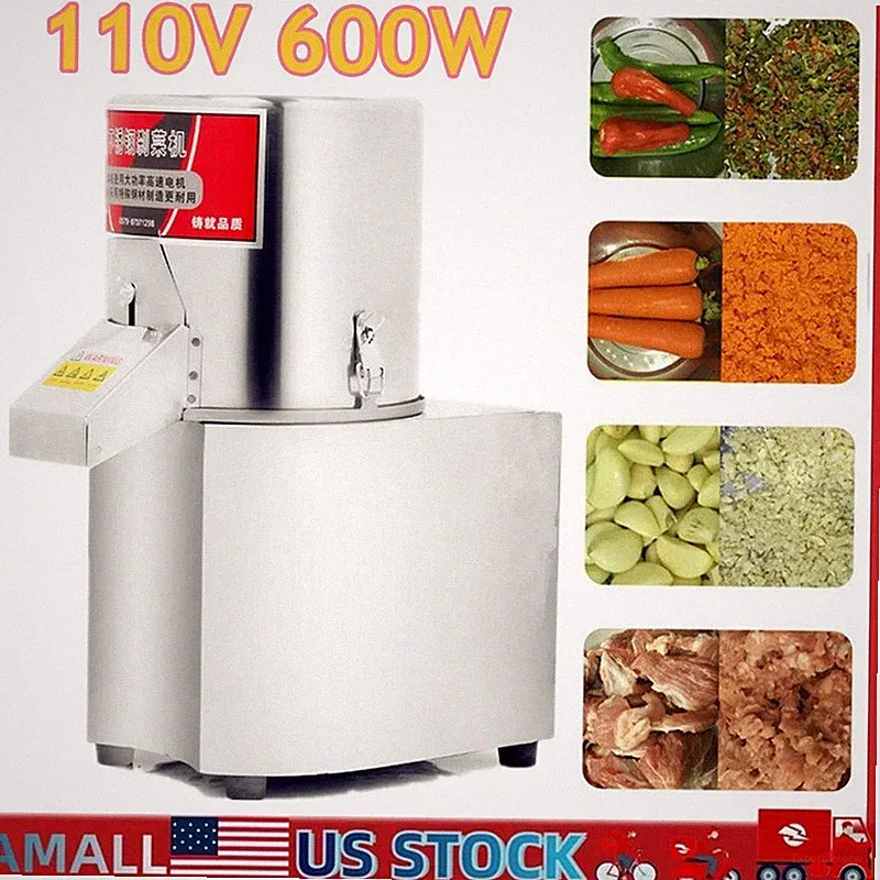 110V Stainless Steel Electric Vegetable Chopper Cutter Commercial Food Processor