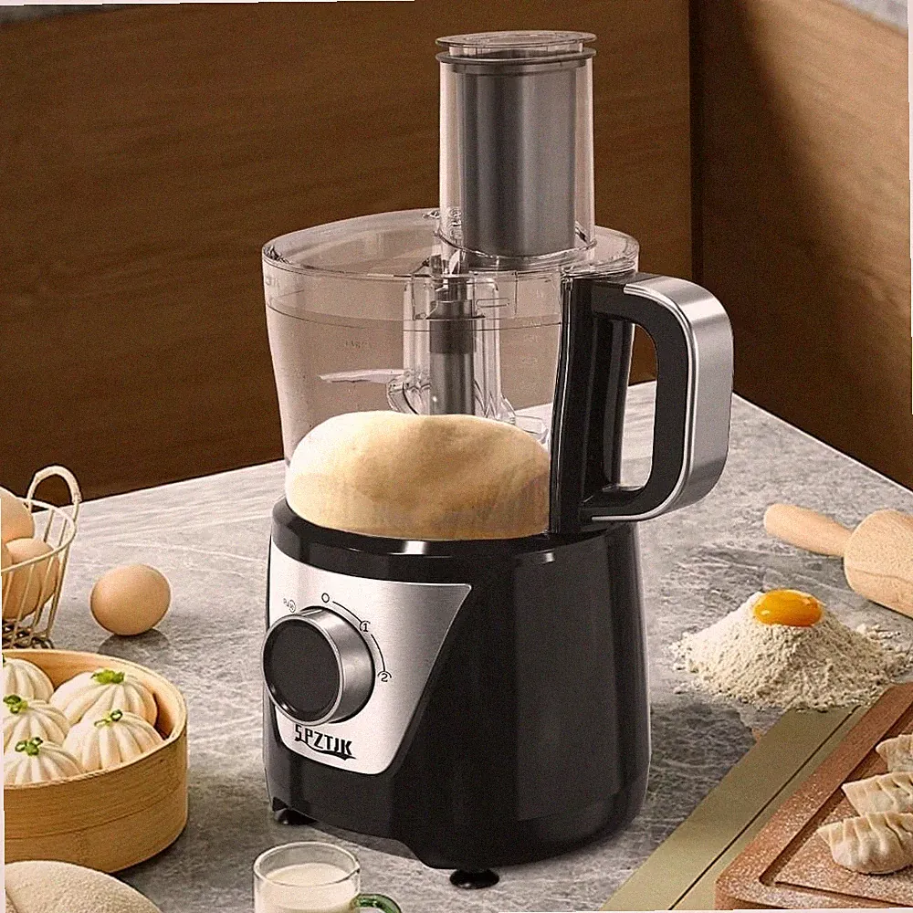 12-Cup Electric Food Processor 600W Veggie Chopper Meat Grinder Slicer Black