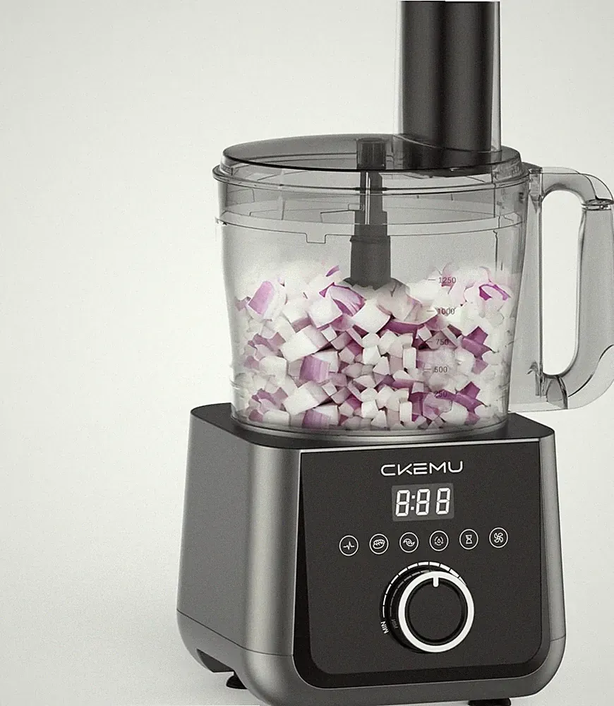 12-Cup Food Processor & Chopper - 6 Functions, Sleek Silver Design