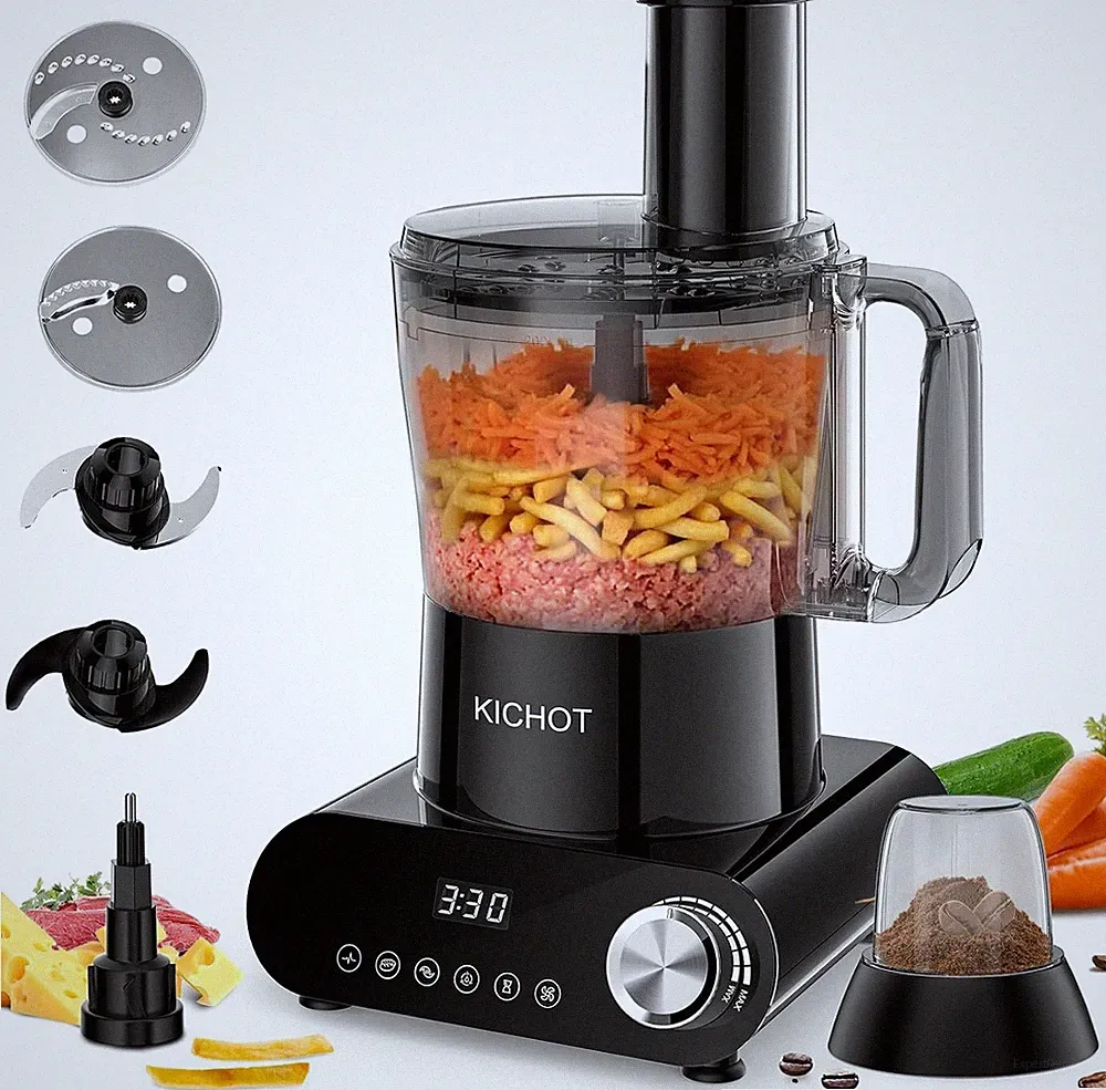 12 Cup Food Processor & Vegetable Chopper,French-Fry-Cutter Stepless Speed