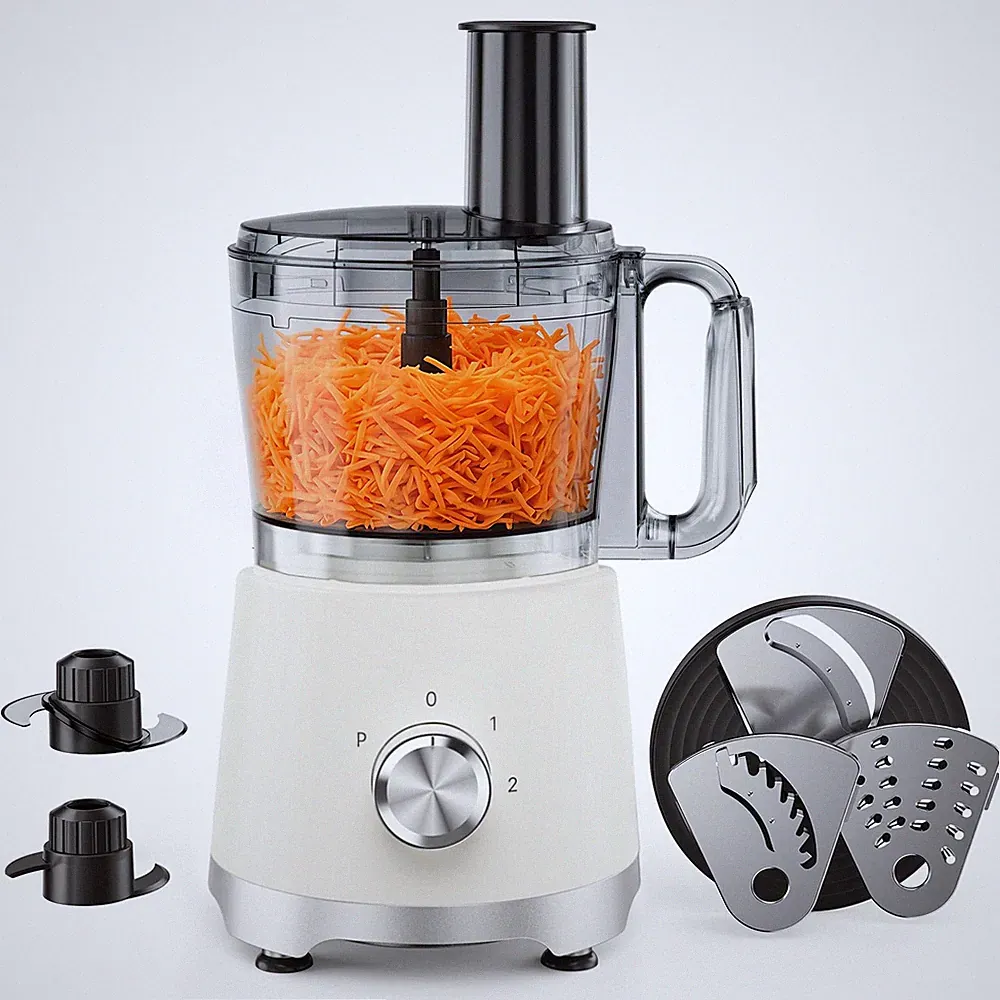 12-Cup Food Processor Vegetable Chopper Stack Design 450W Stainless Steel Blades