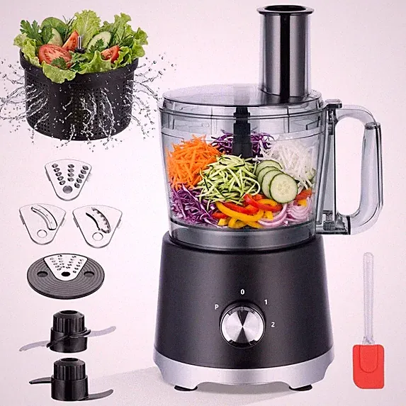 12-Cup Food Processor w/ Salad Spinner Chop Slice Shred Puree Dough Prep
