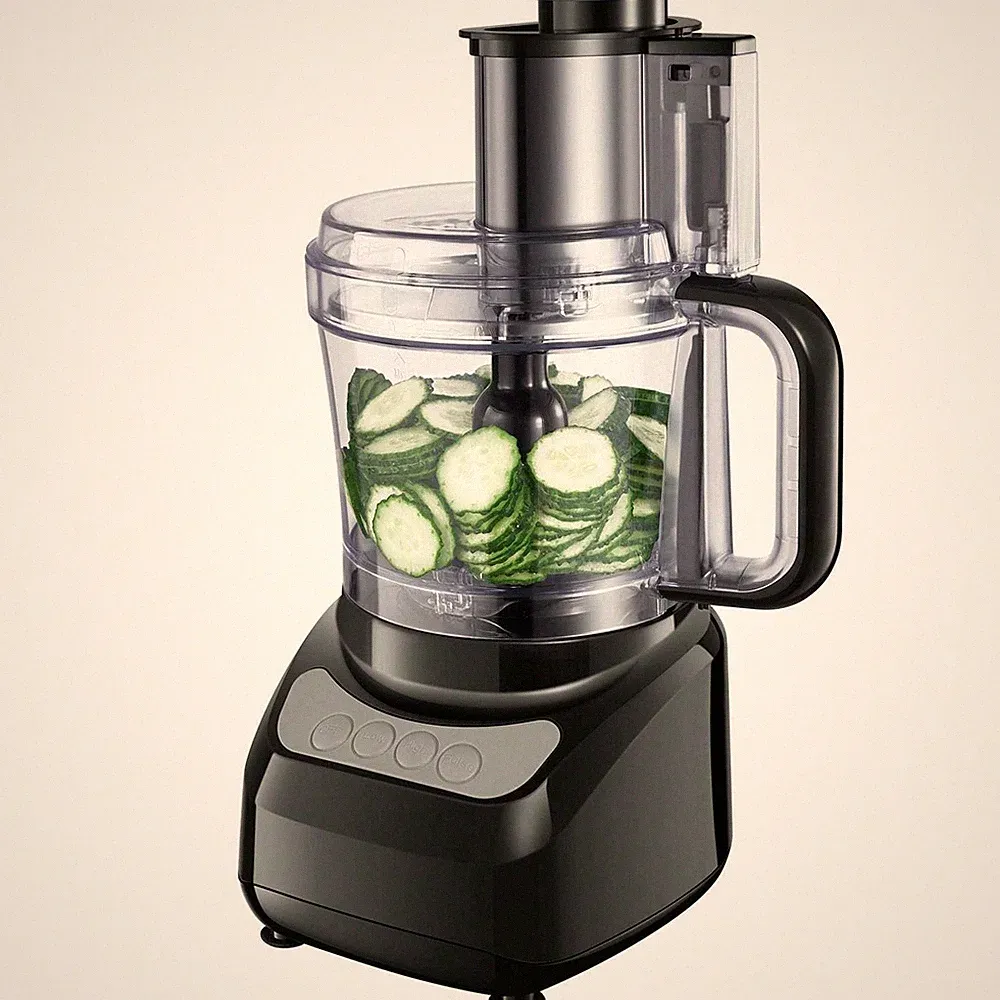 12-Cup Large Food Processor Wide Chute Veggie Chopper Meat Grinder Dough Mixer