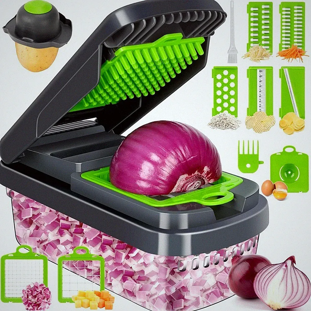 12-in-1 Multifunctional Vegetable Chopper, Professional Food Processor with 7