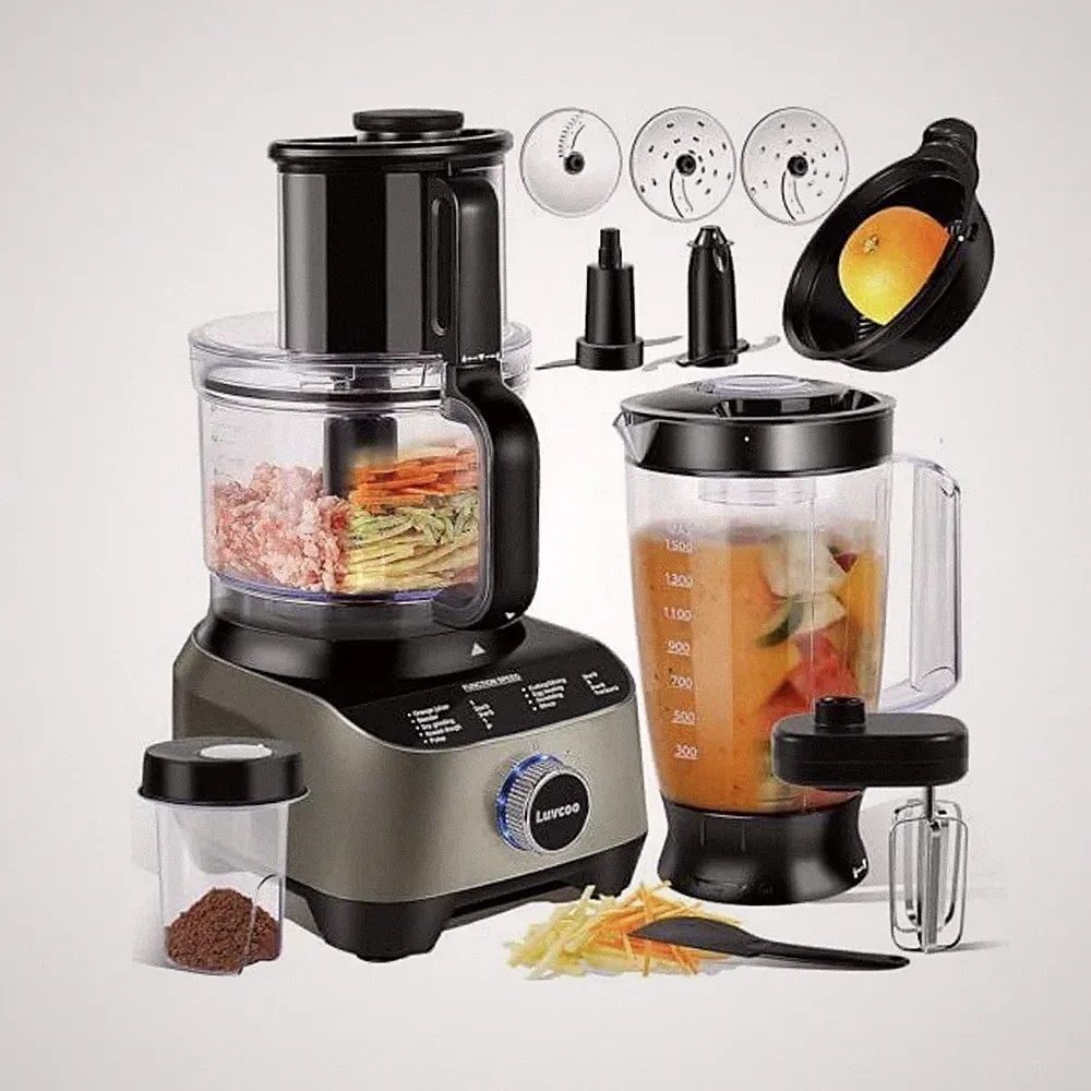 14 Cup Blender & Food Processor Combo – Multi-Function Chopper, Mixer, Grinder