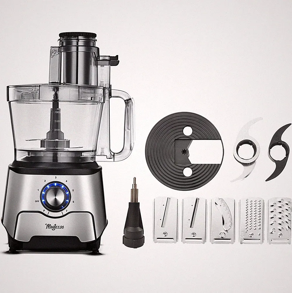 14 Cup Food Processor - 1000W Motor, Storage Drawer for Blades, 7 Speeds, XL...