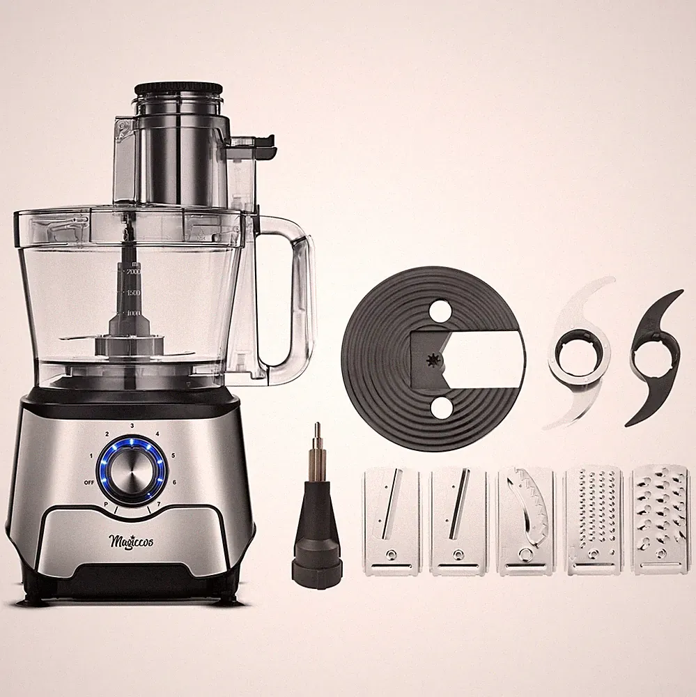 14 Cup Food Processor - 1000W Motor, Storage Drawer for Blades, 7 Speeds, XL...
