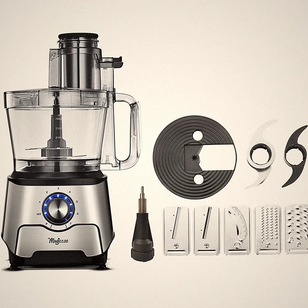 14-Cup Food Processor, 1000W Motor, Storage Drawer, Inox Color