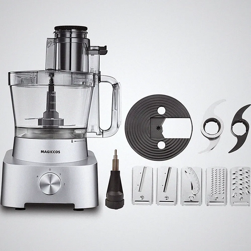 14-Cup Food Processor Aluminum Diecast 800W Slicing Shredding