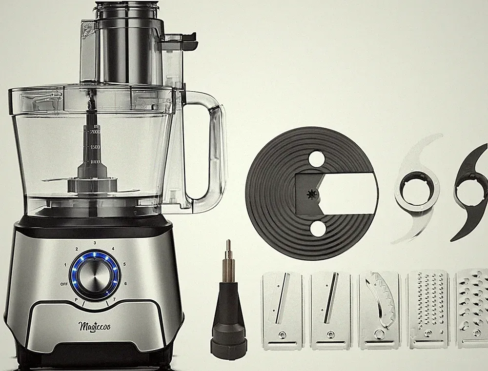 14-Cup Food Processor with Chip Cutter and Storage Drawer
