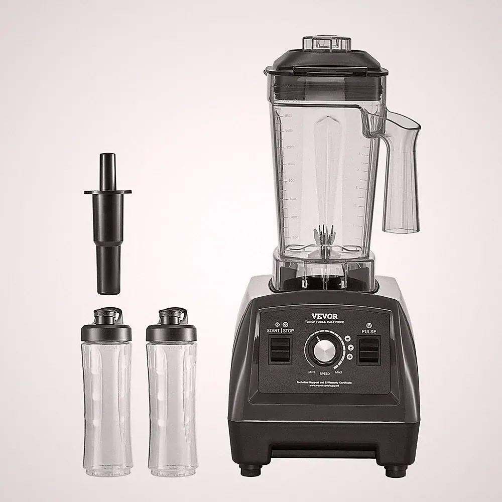 1400W Professional Blender 61oz Smoothie Maker w/2 Cups Food Processor