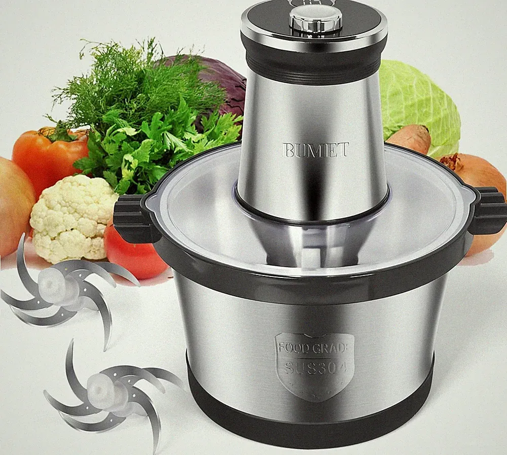 16-Cup Electric Food Processor, 850W, Multi-Blade for Meat & Vegetables