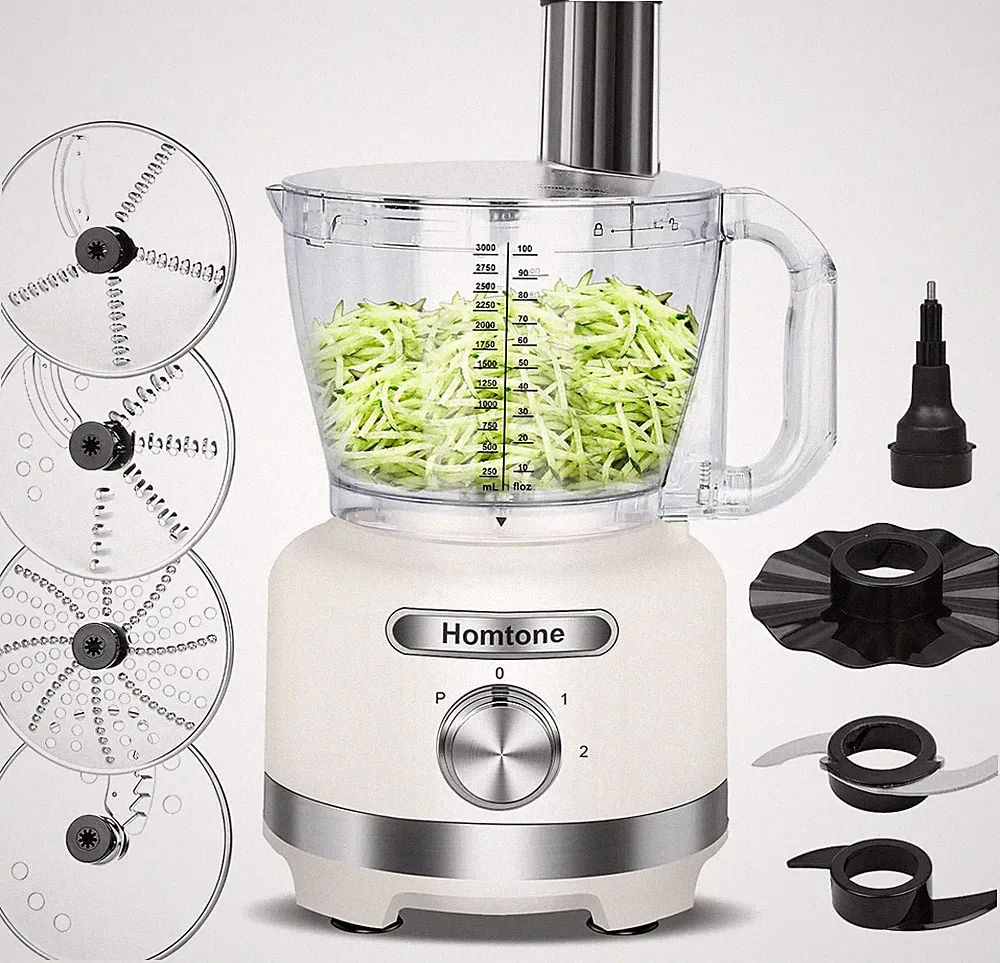 16 Cup Food Processor Large, 9-In-1 Vegetable Chopper with 7 Blades for Shreddin