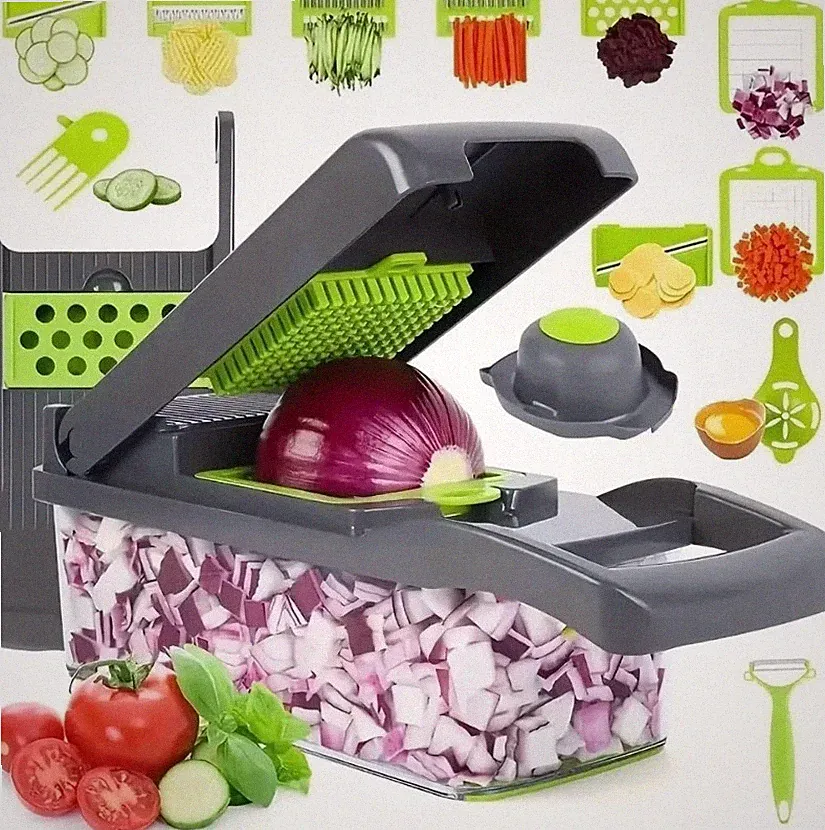 16 in 1 Vegetable Chopper Onion Cutter Mandoline Slicer Dicer Food Grater Kitche