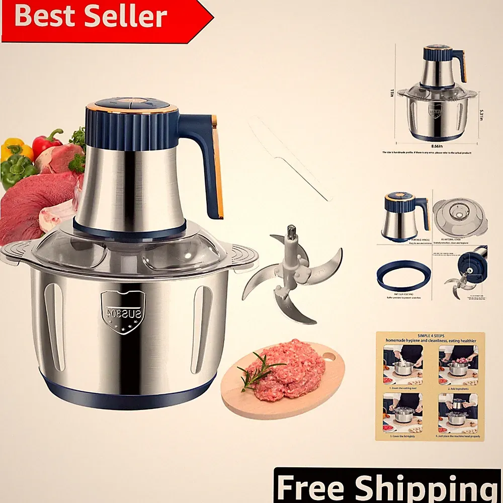 18/10 Stainless Steel Food Chopper, 800W Meat Grinder, User-Friendly Design