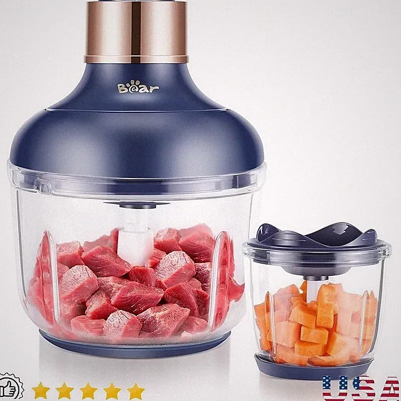 2.5 Cup 8 Cup Food Processor Adjustable Speed Safety Lock Stainless Steel Blades