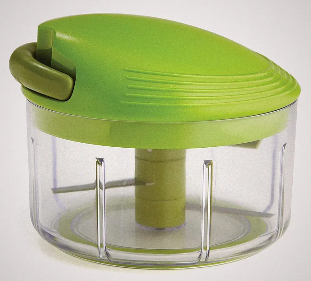 2 Cup Green Food Slicer Chopper with Pull Cord Non-Slip Base Dishwasher Safe