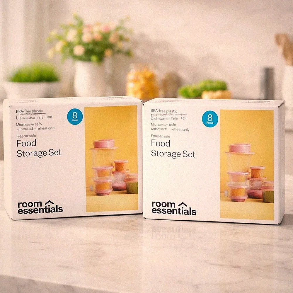 2 for $7 Pink Plastic Food Storage Container Set Meal Prep New Kitchen Pantry