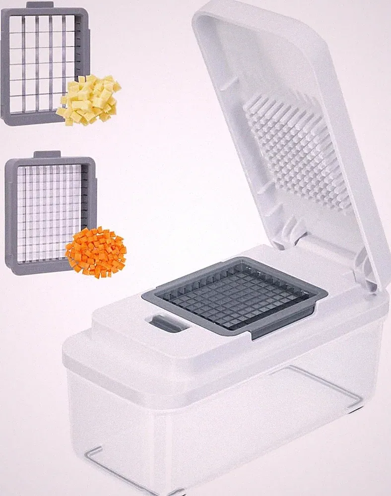2-In-1 Vegetable Chopper - 1.8 Quart Food Chopper with 2 Interchangeable Blades