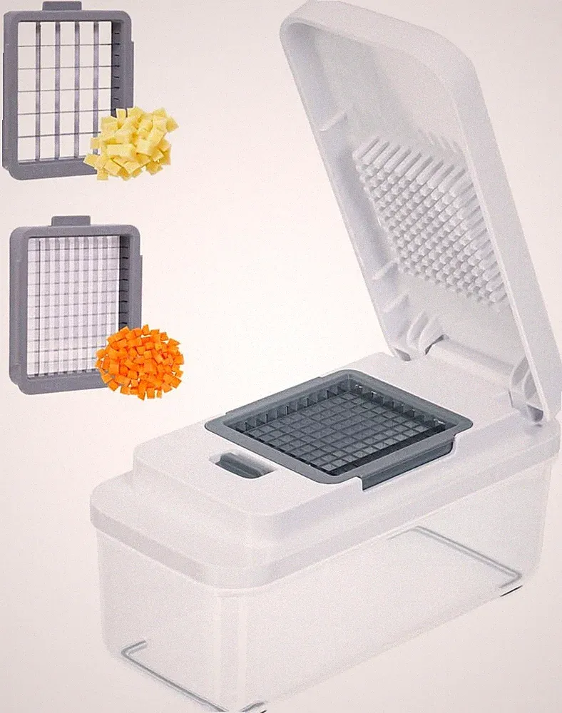 2-In-1 Vegetable Chopper - 1.8 Quart Food Chopper with 2 Interchangeable Blades