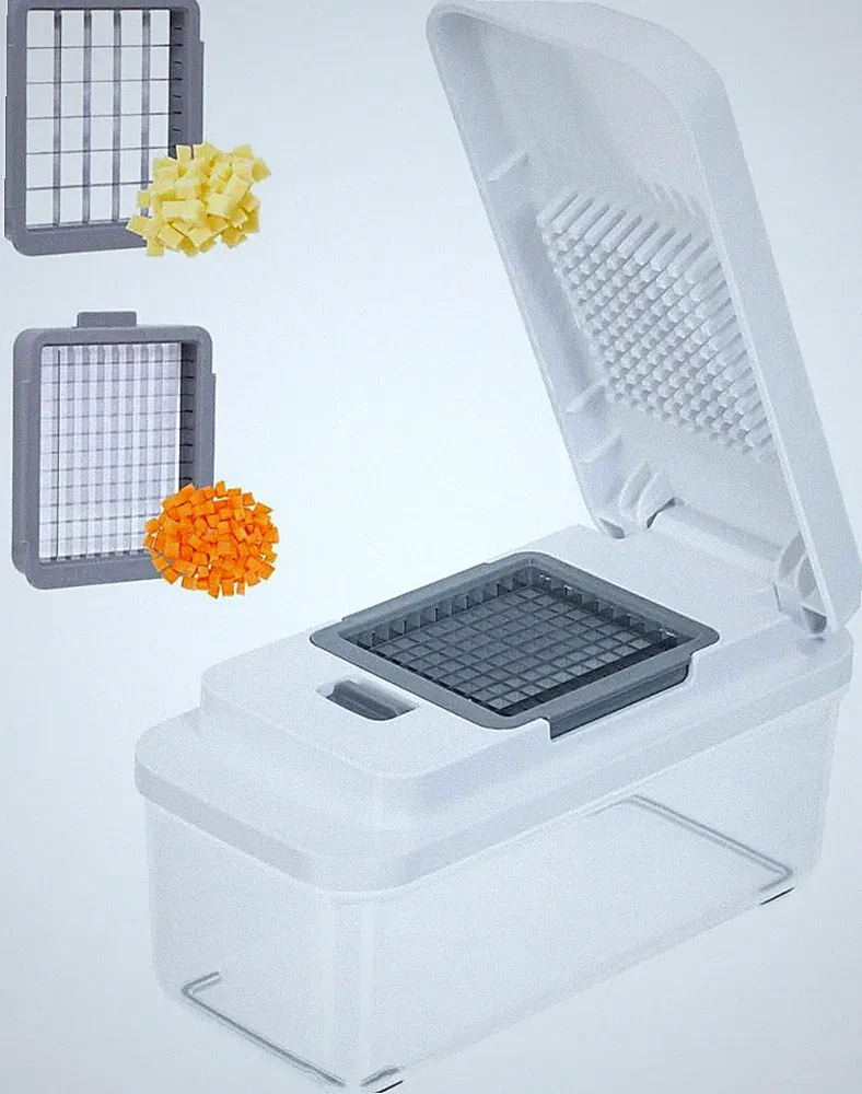 2-In-1 Vegetable Chopper - 1.8 Quart Food Chopper with 2 Interchangeable Blades